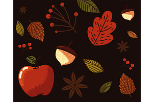 Thanksgiving Fruits And Leaves