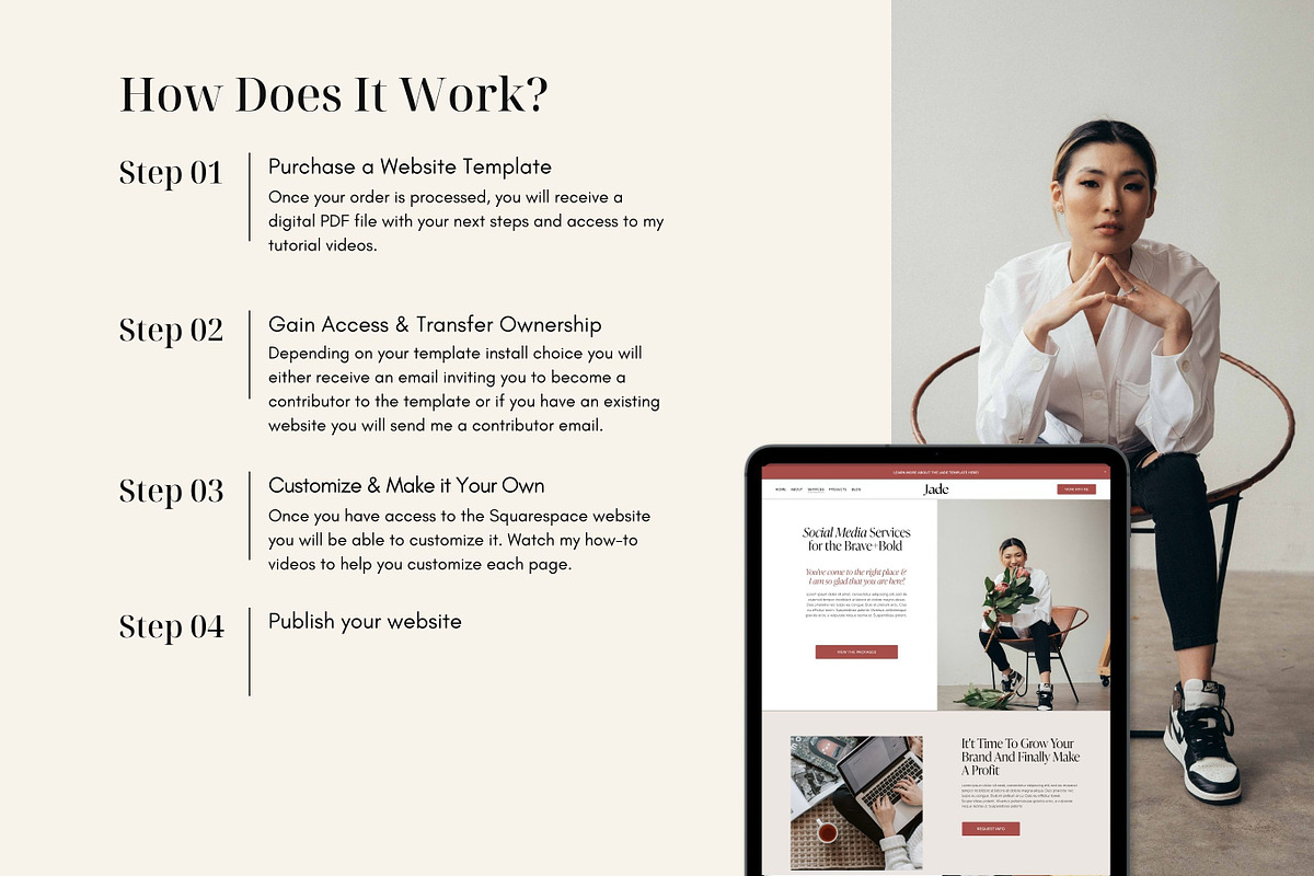 Squarespace 7.1 Template Jade, a Websites & App Template by thrivedigitally (Photo 7 of 8)