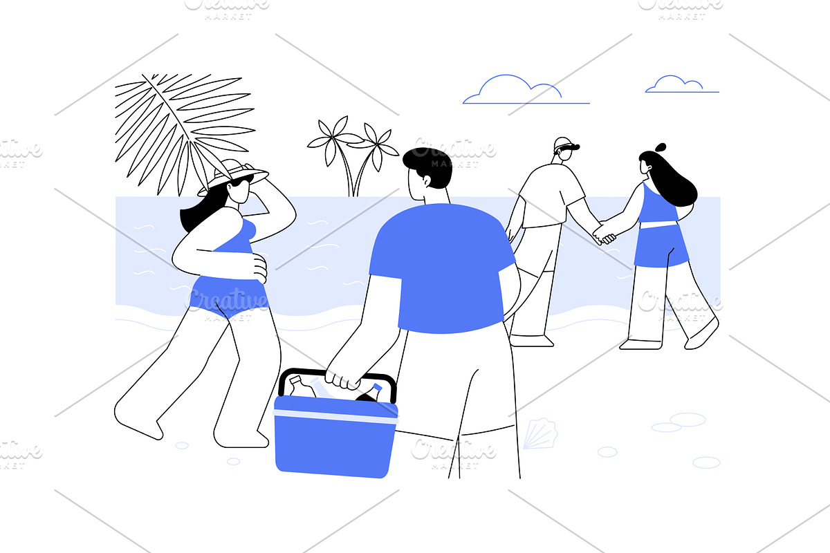 Walking at the beach isolated, a Person Illustration by Visual Generation