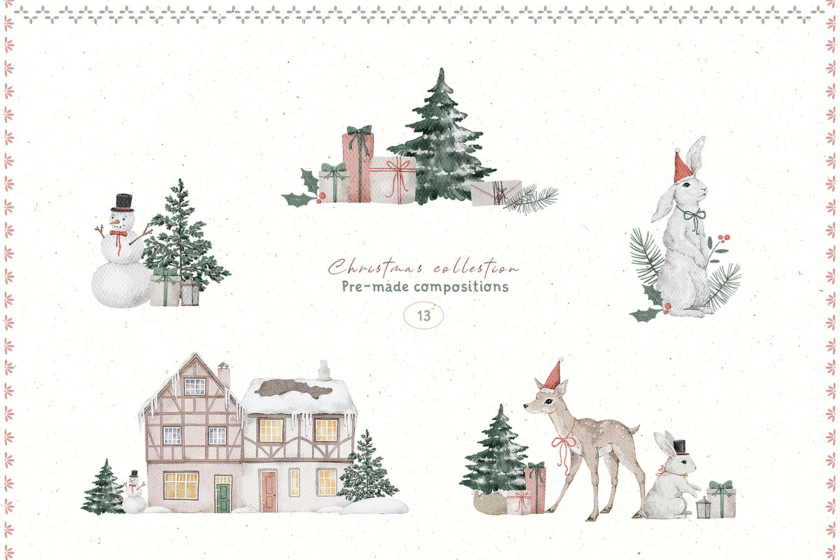 Christmas Watercolor Winter Clipart, an Object Graphic by Kreker Kate (Photo 8 of 9)