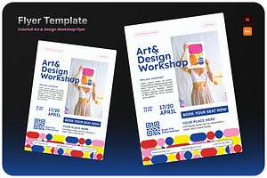 Colorfull Art Design Workshop Flyer, a Flyer Template by Annora Studio