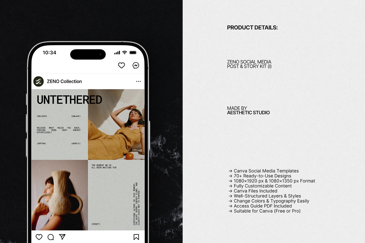 ZENO | Instagram Post & Story (I), a Social Media Template by The Aesthetic Studio (Photo 8 of 10)