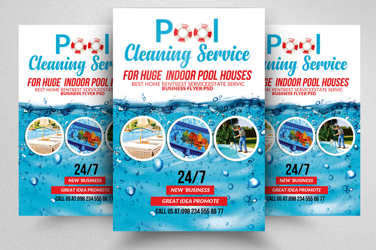 10 Pool Cleaning Flyers Bundle, a Flyer Template by Psd Templates (Photo 10 of 11)