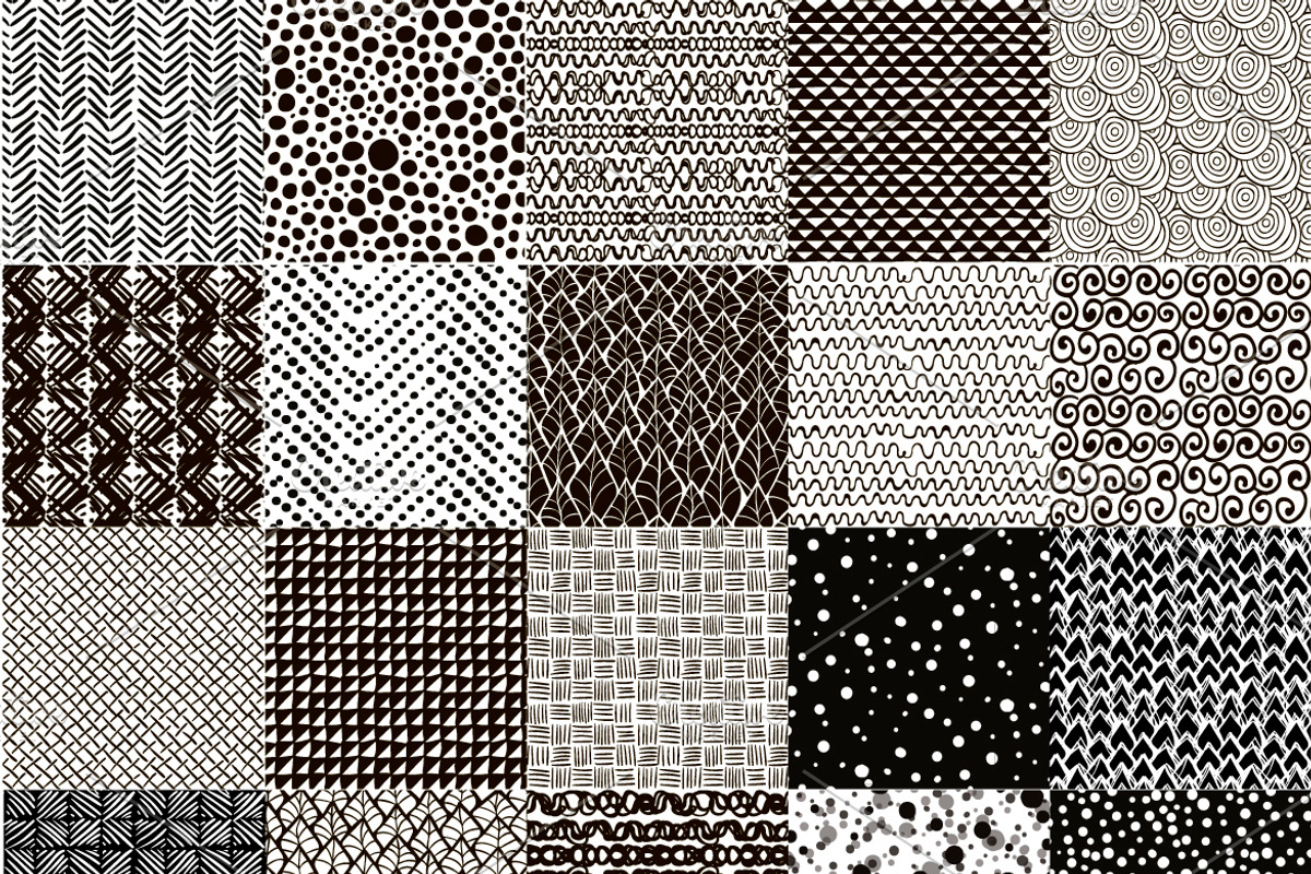 65 Monochrome Patterns, a Pattern Graphic by Olya Creative (Photo 3 of 7)