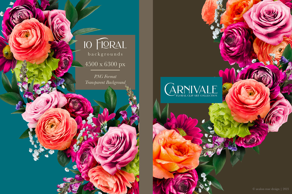 Carnivale Floral Clip Art Collection, an Object Graphic by Eclectic Anthology (Photo 3 of 21)