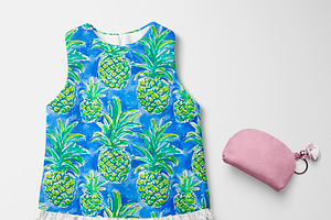 Seamless Preppy Pineapple Prints