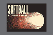 Softball vector poster set., a Sport Illustration by PoPaShop (Thumbnail 3 of 8)