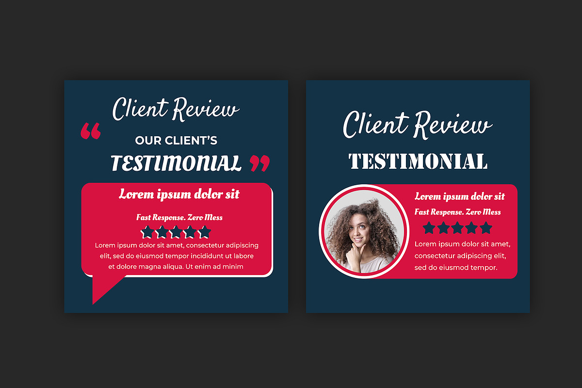 Testimonial Post Bundle PSD preview 3