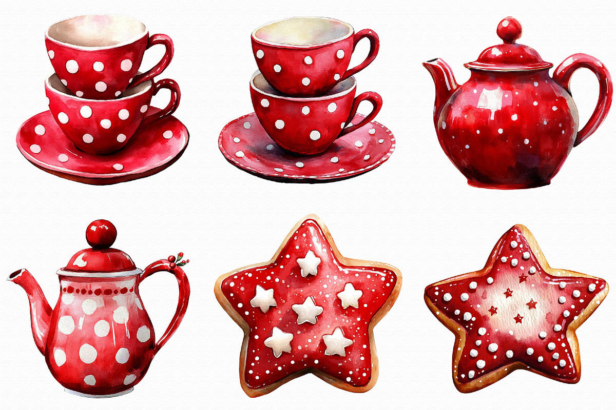 Watercolor Teapot and Teacup Clipart, an Illustration by Libby Wishes (Photo 3 of 7)