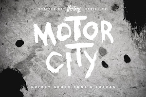 Grunge Font Hand Painted Motor City