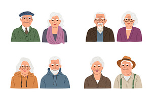 Set of different cute grandmothers, a Person Illustration by Stock-Smart-Start