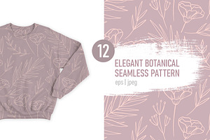 Elegant botanical seamless pattern