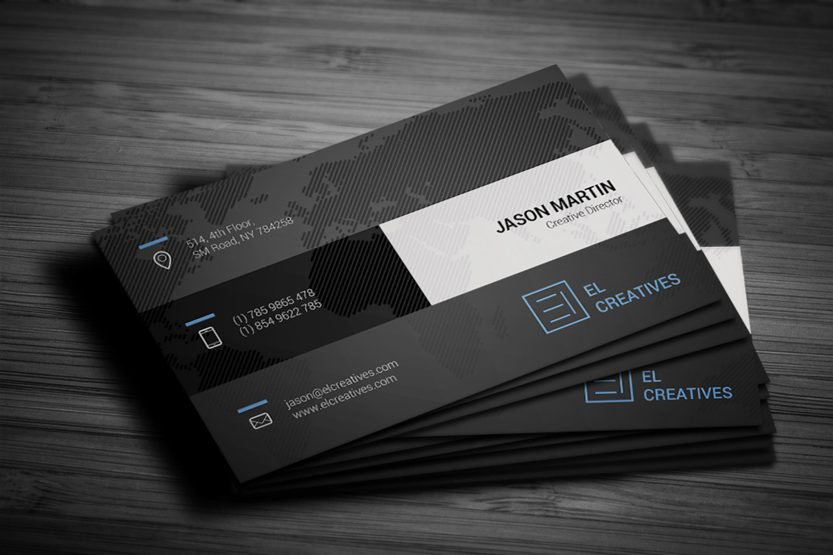 Creative Dark Business Card, a Business Card Template by bouncy (Photo 1 of 4)