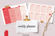Printable Weekly Spread, a Stationery Template by by Aline Albino (Thumbnail 1 of 2)