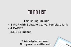 TO DO LIST PRINTABLE CANVA TEMPLATE