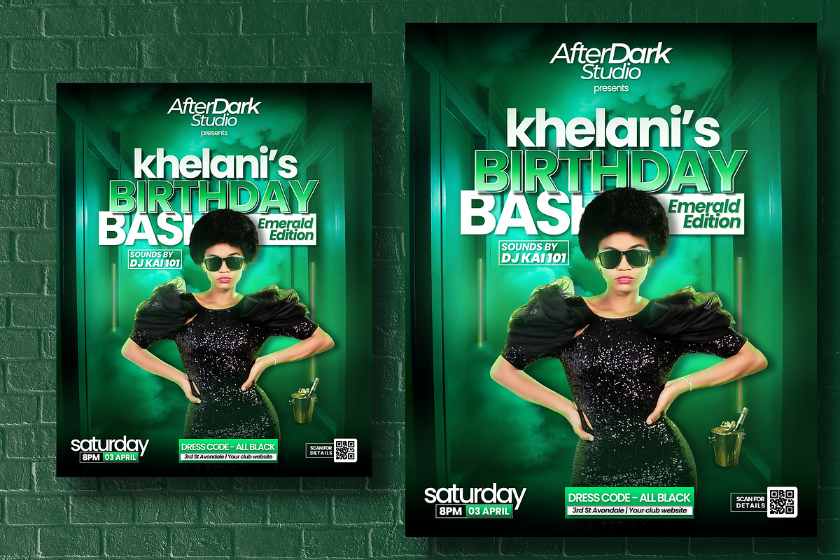 Emerald DJ Birthday Bash Template, a Social Media Template by AfterDark Studio (Photo 3 of 3)