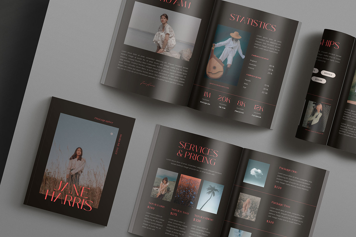 DARK MODE | Media Kit Canva Template, a Magazine Template by Sierra Creative Studio (Photo 2 of 9)