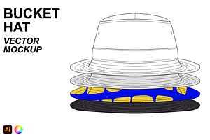 Bucket Hat Vector Mockup Template, a Hat Mockup by Infinity Mockups