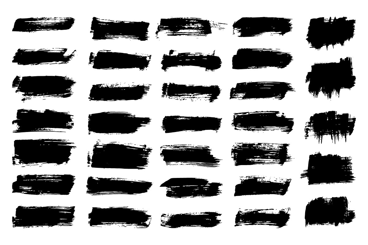 Set of Vector grunge brush strokes, a Brush Add-On by Warm Snow (Photo 2 of 6)