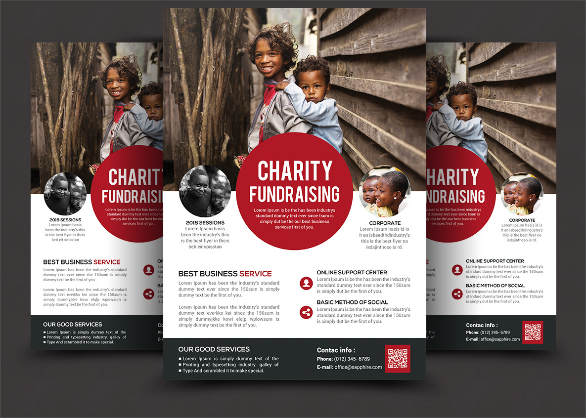 Charity Fundraisers Flyer Templates | Flyer Templates ~ Creative Market