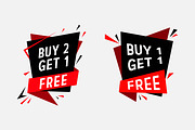 Set of Sale Tags or Ribbon Banner, a Marketing Template by VectStock (Thumbnail 1 of 2)