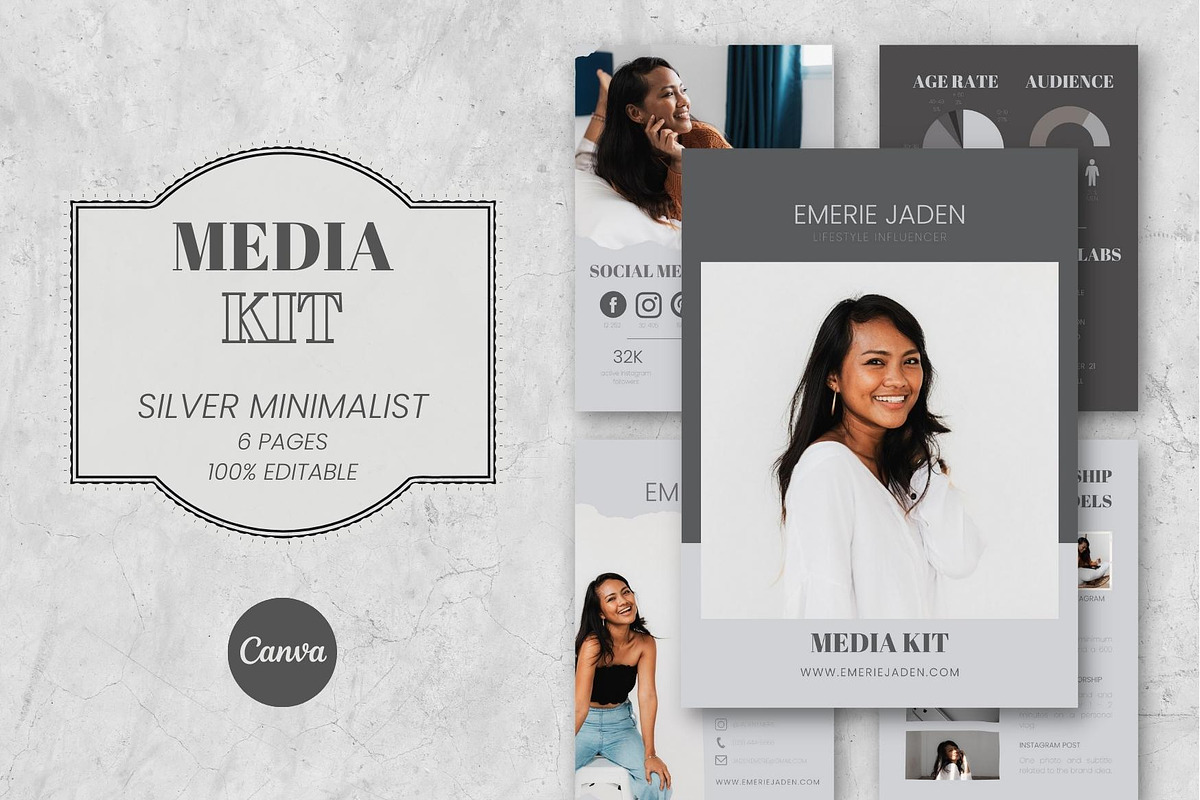 MEDIA KIT CANVA TEMPLATE, a Marketing Template by The Little Lily Studio (Photo 1 of 4)