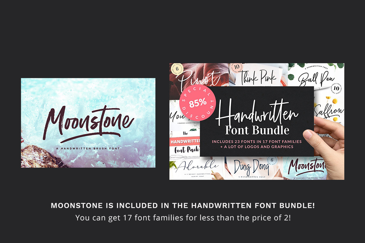 Moonstone Brush Font preview 2
