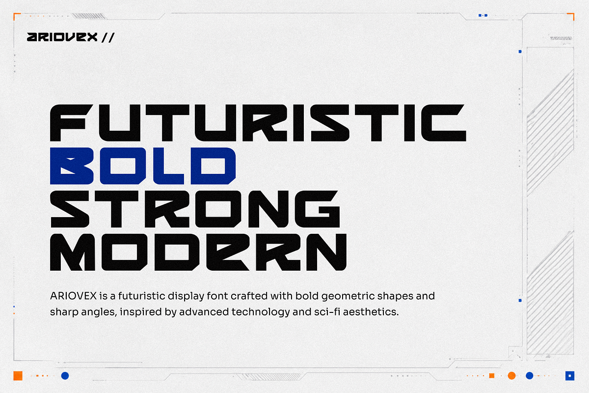 Ariovex - Futuristic Display Font, a Sans Serif Font by figuree studio (Photo 2 of 8)