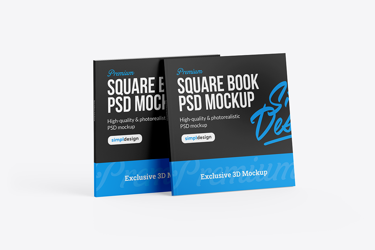 Square Softcover Book Mockup, a Books & Magazine Mockup by SimplDesign (Photo 9 of 13)