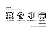 50 Religion and Belief Sytem Icons, an Outline Icon by Side Project (Thumbnail 4 of 8)