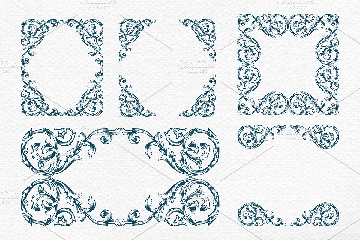 Frames And Borders Ornate Hand Drawn, a Decorative Illustration by Samira (Photo 2 of 10)