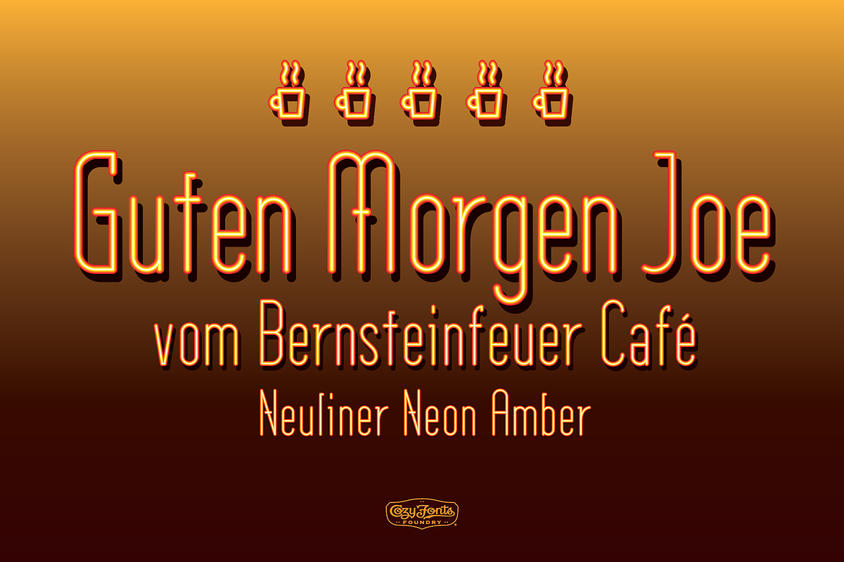 Neuliner Neon Amber, a Font by CozyFonts Foundry (Photo 1 of 3)