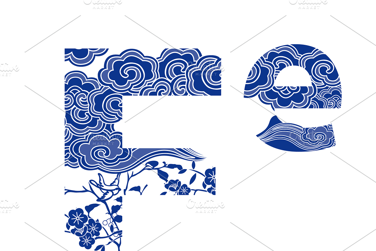 Alphabet design in Oriental style, an Object Illustration by PonDeArt (Photo 2 of 2)