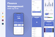 Finance Management Mobile App UI Kit, an UI Kit Template by uicube