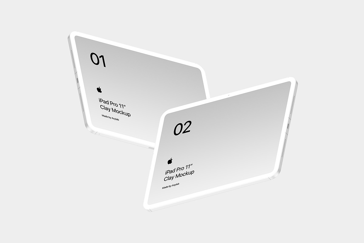 iPad Pro 11 - 21 Clay Mockups, an iPad Mockup by Asylab (Photo 29 of 56)