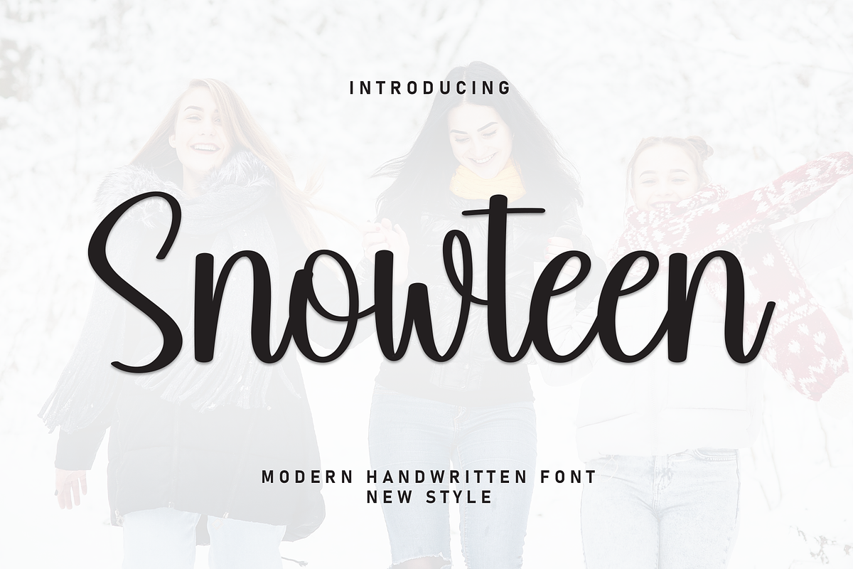 Snowteen | Script Font, a Script Font by Scratchones (Photo 1 of 8)