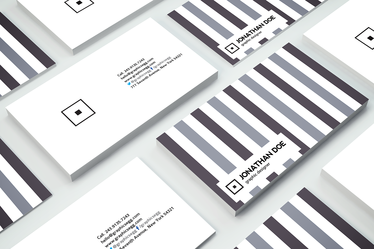 Clean minimal business card, a Business Card Template by GraphicsEgg (Photo 2 of 4)