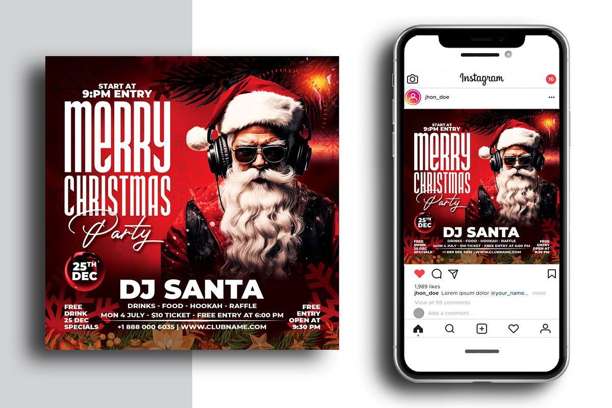 Christmas Party Flyer, a Flyer Template by AfzaalGraphics (Photo 2 of 2)