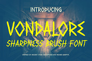 VT Vondalore Sharpness Brush Font, a Handwritten Font by ViactionType (Thumbnail 1 of 10)