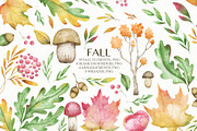 Watercolor fall clipart, an Object Graphic by OrangePeafowlArt (Thumbnail 1 of 13)