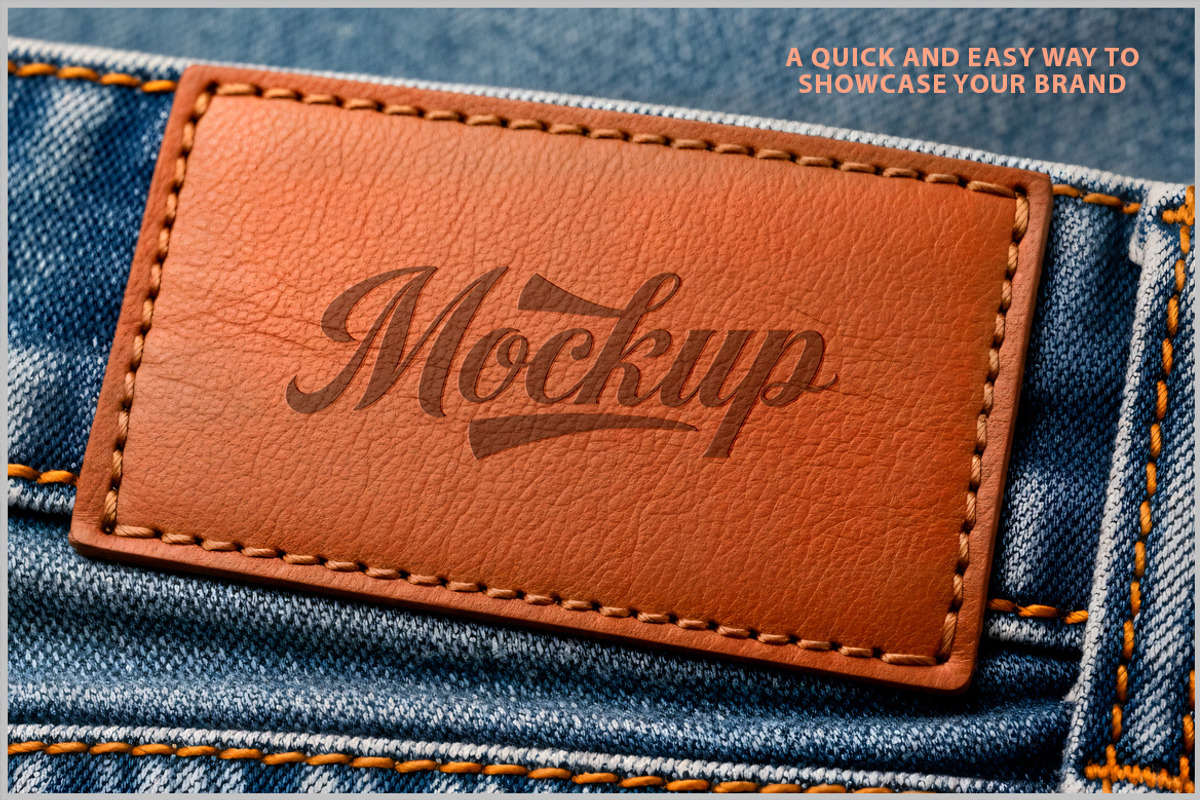 Leather Tag Jeans Label Mockup PSD, an Advertising Mockup by Bruno's Shop (Photo 2 of 4)