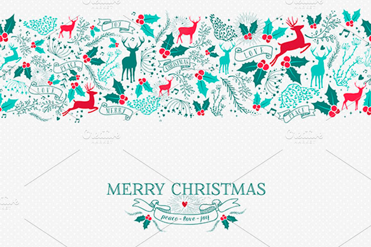 Christmas seamless pattern + label, a Pattern Graphic by Cienpies Design (Photo 1 of 2)