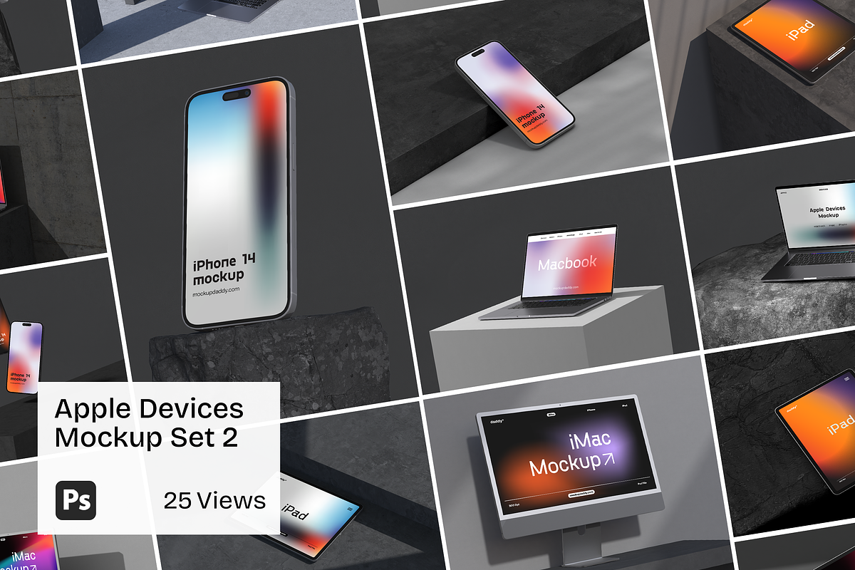 MacBook, iPhone, iPad Mockups, a Device Mockup by Mockupdaddy