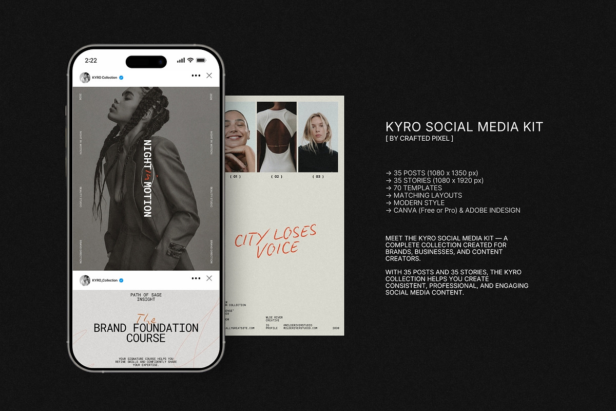 KYRO | Instagram Post & Story (II), a Social Media Template by Crafted Pixel (Photo 2 of 10)