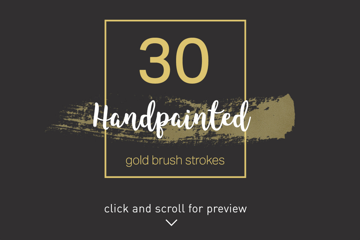 Gold brush strokes + BONUS, an Object Graphic by The Black & Art (Photo 2 of 10)