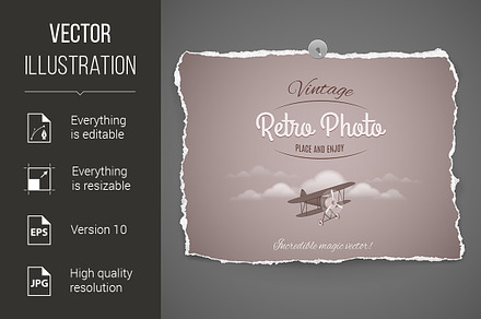 Vintage Airplane Ilustration, a Wallpaper Graphic by DvargShop