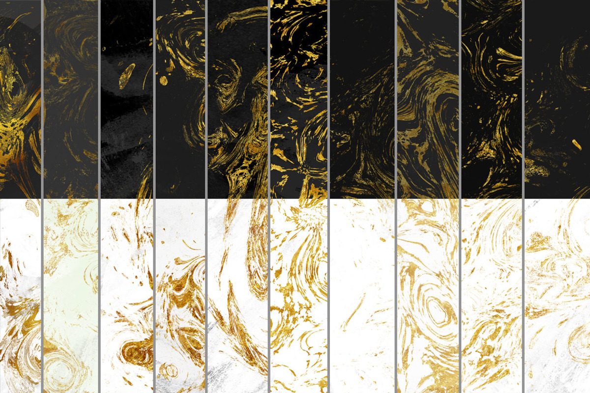 Gold Marbled Digital Paper, a Texture Graphic by Transfuchsian (Photo 2 of 4)