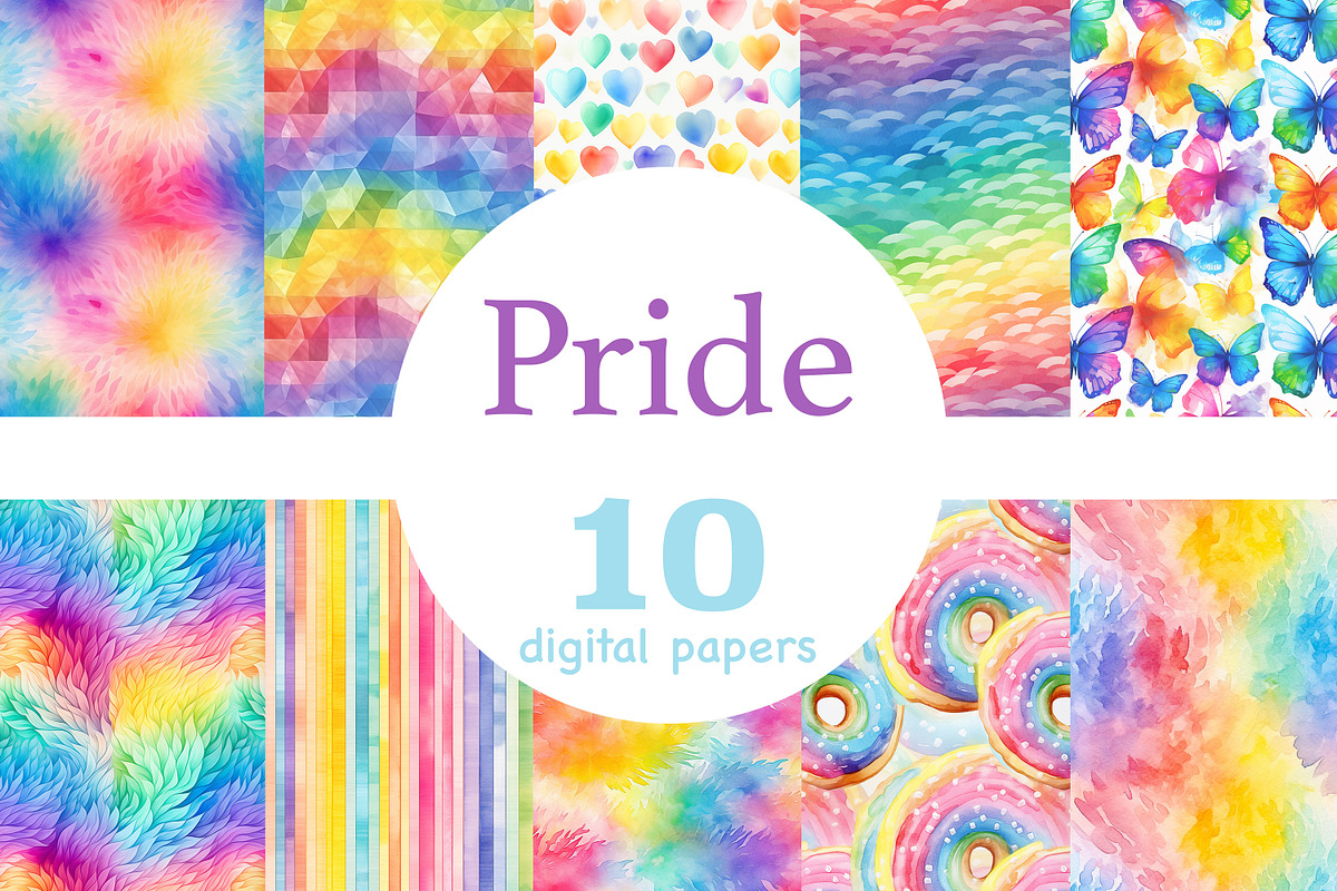 Pride Digital Paper Seamless Pattern, a Pattern Graphic by GlamArtZhanna (Photo 1 of 4)