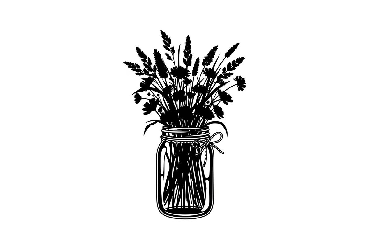 Wildflower Mason Jar SVG Bundle, an Illustration by Designs_River (Photo 21 of 31)