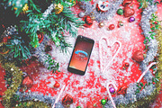 Christmas & New Year Mock-Up #5, an iPhone Mockup by EmilGuseinov (Thumbnail 1 of 2)